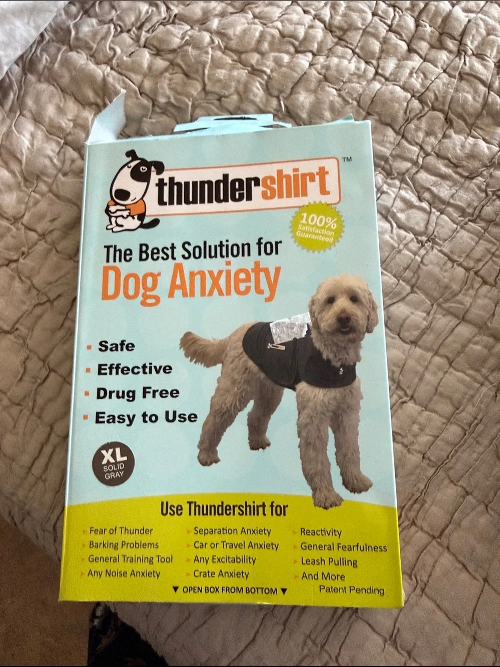Thunder shirt for XLARGE DOG with fear of thunder travel anxiety leash pulling